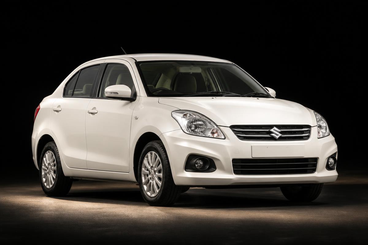 Maruti Suzuki Swift Dzire in pearl white available for rent